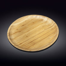 Load image into Gallery viewer, Wilmax Porcelain Set Of 3 Bamboo Round Platter 14" inch | For pizza / Barbecue / Steak