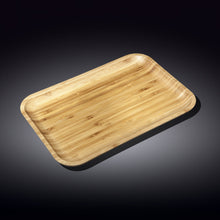 Load image into Gallery viewer, Wilmax Porcelain Set Of 3 Bamboo Dish 11" inch X 7" inch | For Appetizers / Barbecue / Burger Sliders