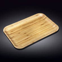 Load image into Gallery viewer, Wilmax Porcelain Bamboo Platter 14" inch X 10" inch | For Appetizers / Barbecue / Steak