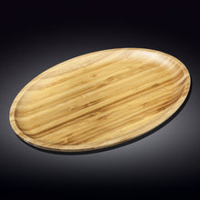 Load image into Gallery viewer, Wilmax Porcelain Set Of 3 Bamboo Oval Platter 18" inch X 13.25" inch | For Appetizers / Barbecue / Steak