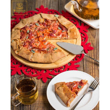 Load image into Gallery viewer, Wilmax Porcelain Bamboo Round Serving Board 12" inch | For pizza / Barbecue / Steak