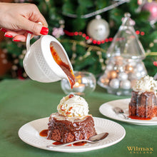 Load image into Gallery viewer, Wilmax Porcelain White Dessert Plate With Embossed Wide Rim 8" inch |Set Of 6 In Gift Box