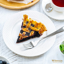 Load image into Gallery viewer, Wilmax Porcelain White Dessert Plate With Embossed Wide Rim 8" inch |Set Of 6 In Gift Box