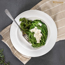 Load image into Gallery viewer, Wilmax Porcelain White Porcelain Deep Plate With Embossed Wide Rim 9" inch | Set Of 6 In Gift Box