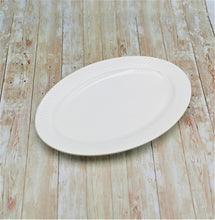 Load image into Gallery viewer, Wilmax Porcelain White Oval Platter With Embossed Wide Rim 14" inch X 10" inch |In Gift Box