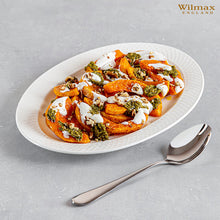 Load image into Gallery viewer, Wilmax Porcelain White Oval Platter With Embossed Wide Rim 14" inch X 10" inch |In Gift Box