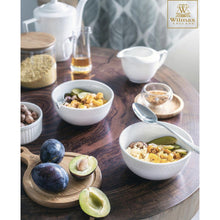 Load image into Gallery viewer, Wilmax Porcelain White Dining Bowls With Embossed Design, Set of Seven In A Gift Box