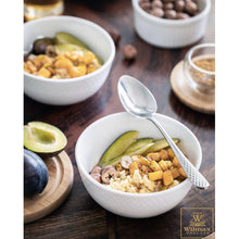 Load image into Gallery viewer, Wilmax Porcelain White Dining Bowls With Embossed Design, Set of Seven In A Gift Box