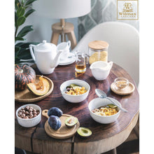 Load image into Gallery viewer, Wilmax Porcelain White Dining Bowls With Embossed Design, Set of Seven In A Gift Box