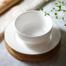 Load image into Gallery viewer, Wilmax Porcelain White Dining Bowls With Embossed Design, Set of Seven In A Gift Box