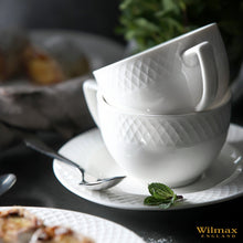 Load image into Gallery viewer, Wilmax Porcelain White 8 Oz Tea Cup & 6" inch Saucer Set Of 6 In Gift Box