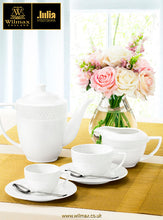 Load image into Gallery viewer, Wilmax Porcelain White 8 Oz Tea Cup & 6" inch Saucer Set Of 6 In Gift Box