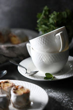 Load image into Gallery viewer, Wilmax Porcelain White 8 Oz Tea Cup & 6" inch Saucer Set Of 6 In Gift Box