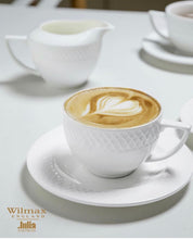 Load image into Gallery viewer, Wilmax Porcelain White 6 Oz Cappuccino Cup & 5.5" inch Saucer Set Of 6 In Gift Box