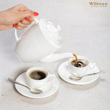 Load image into Gallery viewer, Wilmax Porcelain White 3 Oz | 90 Ml Coffee Cup & Saucer Set Of 6 In Gift Box