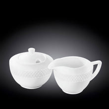 Load image into Gallery viewer, Wilmax Porcelain White Sugar Bowl 11 Oz & Creamer