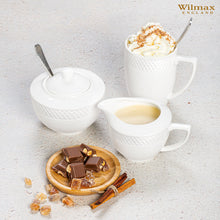 Load image into Gallery viewer, Wilmax Porcelain White Sugar Bowl 11 Oz & Creamer