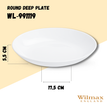 Load image into Gallery viewer, Wilmax Porcelain White Round Deep Platter 12" inch | 30.5 Cm