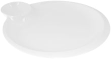 Load image into Gallery viewer, Wilmax Porcelain Set Of 6 White Round Plate With Sauce Compartment 8" inch |