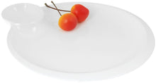 Load image into Gallery viewer, Wilmax Porcelain Set Of 6 White Round Plate With Sauce Compartment 8" inch |