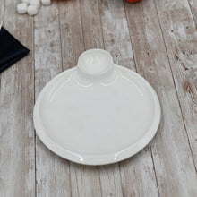 Load image into Gallery viewer, Wilmax Porcelain Set Of 6 White Round Plate With Sauce Compartment 8" inch |