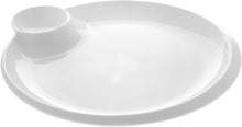 Load image into Gallery viewer, Wilmax Porcelain Set Of 3 White Round Platter With Sauce Compartment 12" inch |