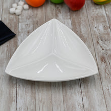 Load image into Gallery viewer, Wilmax Porcelain Set Of 3 White Divided Triangular Dish 9.5" inch | 24 Cm