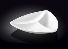 Load image into Gallery viewer, Wilmax Porcelain Set Of 3 White Divided Triangular Dish 9.5" inch | 24 Cm