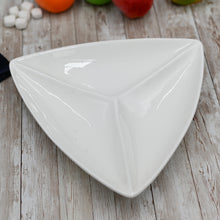 Load image into Gallery viewer, Wilmax Porcelain Set Of 3 White Divided Triangular Dish 11.5" inch | 29 Cm