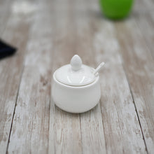 Load image into Gallery viewer, Wilmax Porcelain Set Of 6 White 4 Oz | 130 Ml Mustard Pot With Spoon