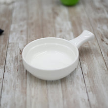 Load image into Gallery viewer, Wilmax Porcelain Set Of 3 White French Onion Baking Dish With Handle 5" inch | 10 Oz