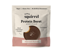 Load image into Gallery viewer, French Squirrel Berets: Almond Butter Chocolate Protein Bites Pack - 12 Packs x 1 Piece case