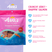 Load image into Gallery viewer, Ava's Pet Palace Crunchy Jerky Dog Treats Bag - Snappin' Salmon
