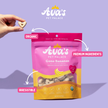 Load image into Gallery viewer, Ava's Pet Palace Organic Baked Dog Treats - Gone Bananas Bag