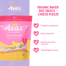 Load image into Gallery viewer, Ava's Pet Palace Organic Baked Dog Treats - Gone Bananas Bag