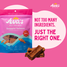 Load image into Gallery viewer, Ava's Pet Palace Crunchy Jerky Dog Treats Bag - Snappin' Salmon