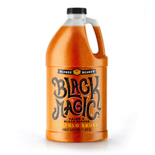 Load image into Gallery viewer, Half gallon jug of Blonde Beard’s Black Magic buffalo wing sauce.