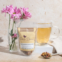Load image into Gallery viewer, Plum Deluxe Tea Calm Chamomile Bloom Herbal Tea (Rose - Lavender)