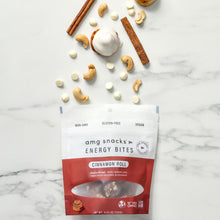 Load image into Gallery viewer, AMG Snacks Cinnamon Roll Energy Bites Pack - 6 Packs x 4 oz case