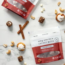 Load image into Gallery viewer, AMG Snacks Cinnamon Roll Energy Bites Pack - 6 Packs x 4 oz case