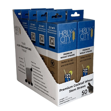 Load image into Gallery viewer, Cocktail Wheat Stem Drinking Straws Inner Pack 10 Boxes 50 ct Left Angle