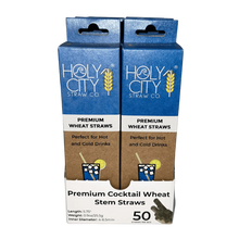Load image into Gallery viewer, Cocktail Wheat Stem Drinking Straws Inner Pack 10 Boxes 50ct Front