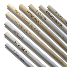 Load image into Gallery viewer, Collection of laser engraved drinking reusable reed stem straws