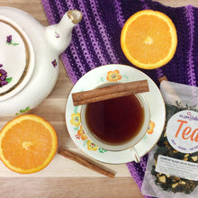 Load image into Gallery viewer, Plum Deluxe Tea Comfort Blend Decaf Black Tea (Orange - Cinnamon)