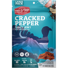 Load image into Gallery viewer, Field Trip Cracked Pepper Turkey Jerky 12oz bag - 6 bags x 12 oz case