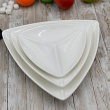 Load image into Gallery viewer, Wilmax Porcelain Set Of 3 White Divided Triangular Dish 9.5" inch | 24 Cm