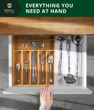 Load image into Gallery viewer, Royal Craft Wood Silverware tray 7 Slots