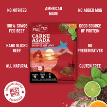 Load image into Gallery viewer, Field Trip Carne Asada Beef Jerky 2.2oz bag - 9 bags x 2.2oz case