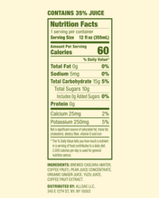 Load image into Gallery viewer, alldae superfruit soda Ginger Yuzu's nutrition facts made with real fruit juice and no artificial ingredients or preservatives.