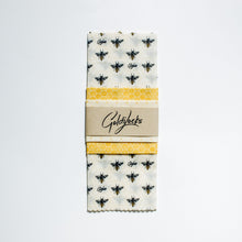 Load image into Gallery viewer, Goldilocks Goods Beeswax Food Wraps: Honey Bees Set of 3